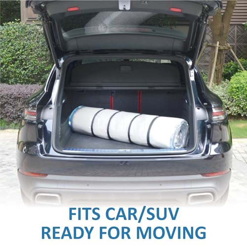 Foam Mattress Vacuum Bag with Blue Zipper, Mattress Storage Bag, Straps Included, Queen/Full/Full-XL