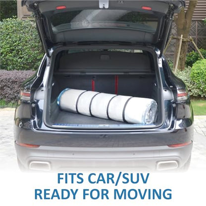 Foam Mattress Vacuum Bag with Blue Zipper, Mattress Storage Bag, Straps Included, Queen/Full/Full-XL
