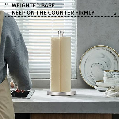 Kaishun Paper Towel Holder Countertop with Weighted Base for Standard Rolls