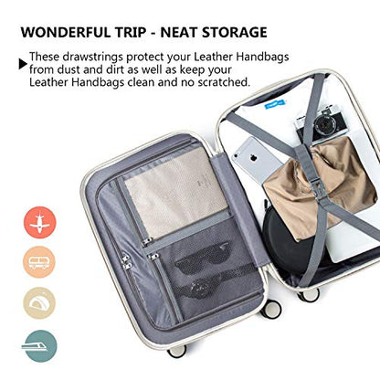 PlasMaller Dust Cover Storage Bags Purified 100% Cotton with Drawstring Pouch For Handbags Purses Pocketbooks Shoes Boots Set of 2 (16.5 x 13 in)