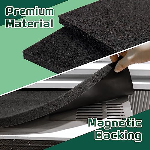 Window Air Conditioner Drip Cushion, Removable AC Rain Cover with Magnetic Pad for Window AC Units,Stops Cushion Moving Stops Dropping Noise Foam Cushion (Black)