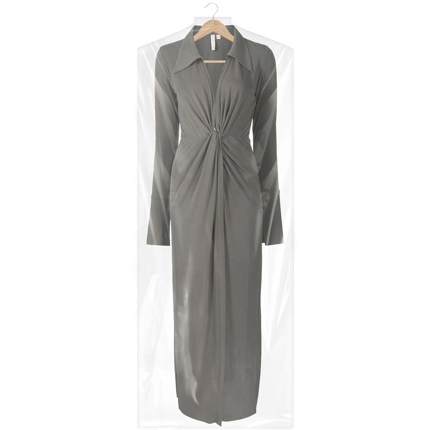 100 Pack 23.6"x70" Garment Bags for Hanging Clothes, Thick Clear Plastic Dry Cleaning Covers for Closet Storage & Travel