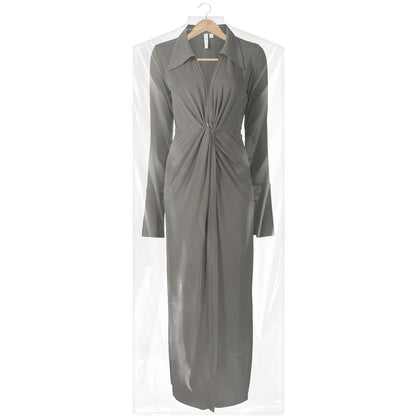 100 Pack 23.6"x70" Garment Bags for Hanging Clothes, Thick Clear Plastic Dry Cleaning Covers for Closet Storage & Travel
