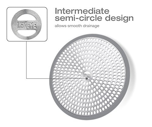 LEKEYE Shower Hair Catcher Drain Protector Strainer-Steel & Silicone 2 Pack
