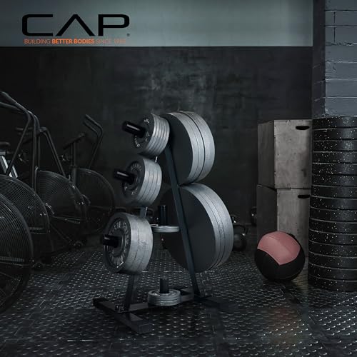 CAP 2-Inch Olympic Plate Tree Rack for Home Gym, H... (Alloy Steel)