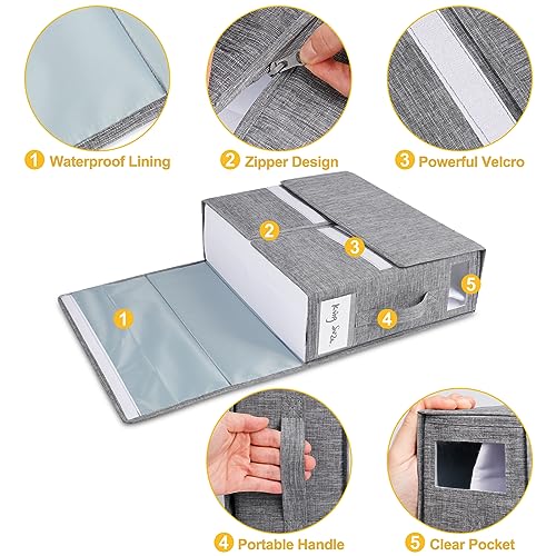 Bed Sheet Organizers and Storage 2 Pack Queen/King Size Foldable Sheet Organizer for Linen Closet Folder Organizer for Duvet Cover Set Bedsheet Organizers for Bedding Clothes Blankets, Grey