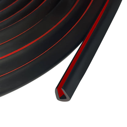 Edge Trim, 1/8" (3mm) Rubber Edge Trim, Black Color, 20Ft | Flexible Self Adhesive U Channel Edge Protector for Glass, Mirror, Plywood, Steel Panel Sharp Edges, U Shaped Peel and Stick