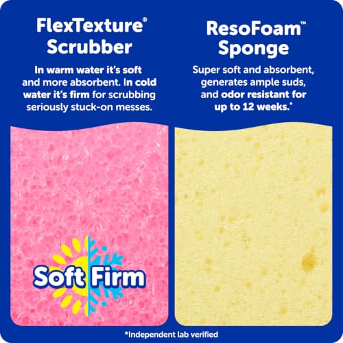 Scrub Mommy Kitchen Sponges (6) + Daddy Caddy Sponge Holder - Scratch-Free Cleaning Sponges for Dishes & Dish Scrub for Multipurpose Cleaning - BPA Free Polymer Foam - Stain & Odor Resistant (7 Count)