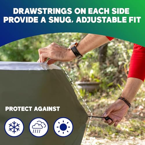 YardStash Deck Box Cover - Heavy Duty, Waterproof Covers for Outdoor Cushion Storage and Large Deck Boxes - Protects from Rain, Wind and Snow - XL - Green