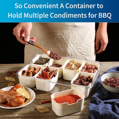 Pure Future 2-Pack Snackle Box Containers with Handles - Divided Serving Tray with Lids, 8 Compartments Charcuterie Box for Travel, Movie Nights & Parties (Hand Wash Only)
