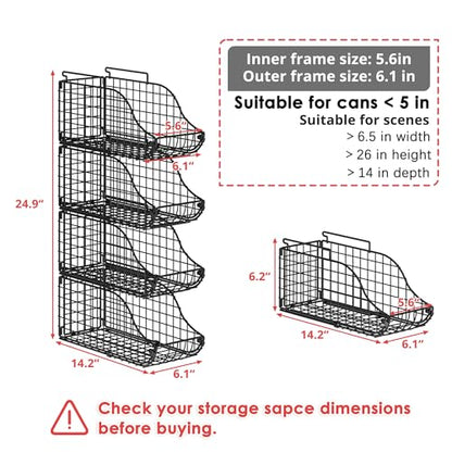 6-Pack Can Storage Organizer Pantry, Stackable Kit... (Black | Iron)