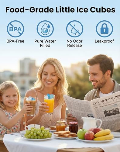 60 Pack Reusable Ice Cubes for Drinks, Camping and OutdoorIce Baths | BPA-free Plastic Ice Cubes, No Need for Dilution, Slowly Melt, for Ready-to-use Refrigeration Packs, Bbars and Party Hosts