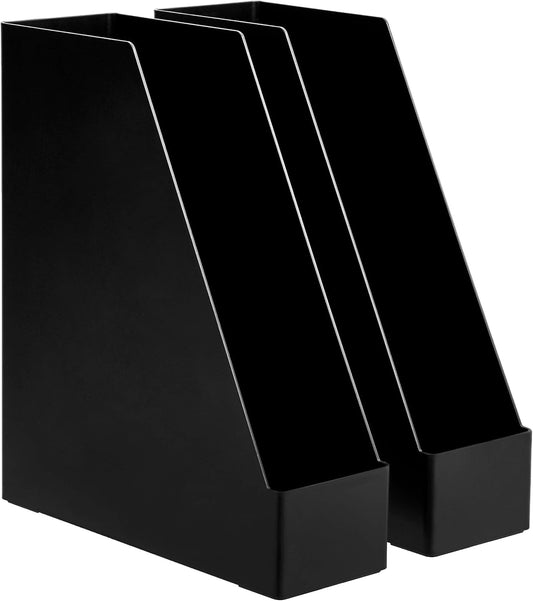 Plastic Desk Organizer Magazine Rack and File Hold... (Black | Plastic)