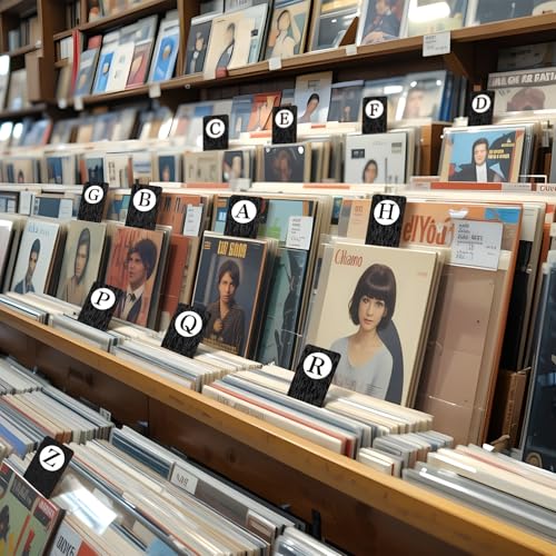 26 Pcs Back to School Gift Library Alphabet A-z Book Dividers Wooden Vinyl Record Organizer Separators 26 Alphabetical Dividers Bookshelf Marker for Classroom School Shelves Cds Albums