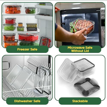 56 PCS Food Storage Containers with Lids Airtight (28 Boxes - 28 Lids)