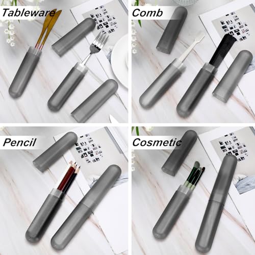 Sieral 90 Pack Travel Toothbrush Case Holder - Bulk Breathable Portable Toothbrush Storage Plastic Container for Home, Outdoor, Travel, Trip, Camping, 8 x 1.2 Inch (Gray)