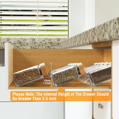 Spice Drawer Organizer 4 Tier, Acrylic Seasoning O... (Clear 8 Pack | Acrylic)
