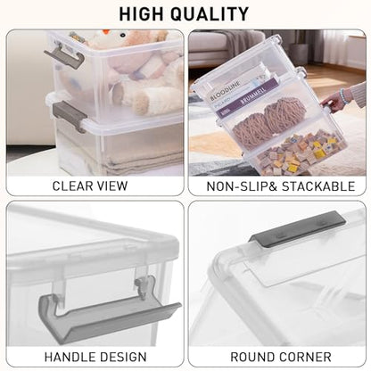 Citylife 17 QT Clear Storage Bins with Lids 1 Pack Plastic Storage Bins Latching Stackable Containers for Organizing Large Storage Box for Garage Workshop, Toys Coloring Books, Closets Bedrooms