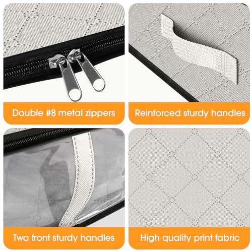 StorageRight Under Bed Storage Bags, 3 Pack, 40L, White | Breathable Non-Woven Fabric with a Clear Window and Zippered Top for Clothes, Comforters, Blankets and Seasonal Storage