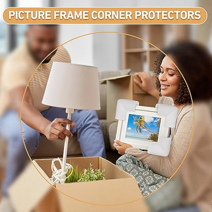 Frienda 12 Pcs Foam Corner Protectors for Moving TV, Packing Corner for Art | Picture Frame Edge Protectors for Shipping, U Shaped Channel Design, Easy Installation, 3.94 x 3.94 x 1.38 Inches