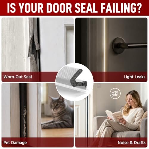 40 ft Kerf Weather Stripping Door Seal for Exterior Doors, White | Press-in kerf seal for grooved door frames is not self-adhesive, replaces worn seals, and helps reduce drafts and energy loss