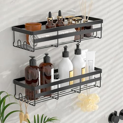 2 Pack Adhesive Shower Caddies, No Drill Bathroom Shelves, X-Large | Stainless Steel Shower Shelf, Hanging Shower Organizers for Bathroom Storage, Home Decor, Bathroom Accessories