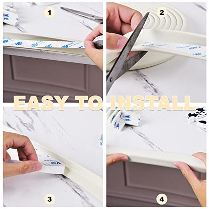 2 Pack Baby Proofing Edge and Corner Guards, 32.8 ft + 8 Corners, White | NBR Foam, 3M Adhesive, Cut-to-Fit Edge Roll, 8 Corner Guards, Furniture Edge Protection