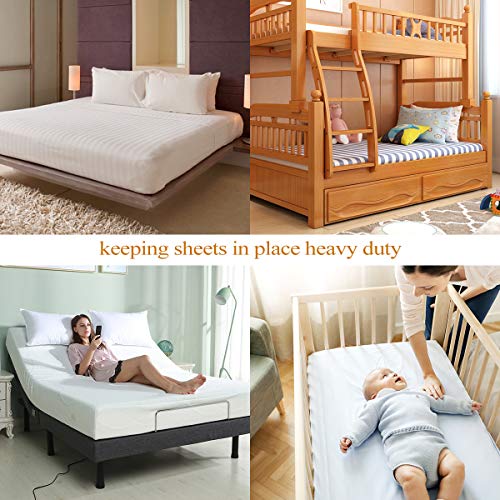 ZHOUBIN Bed Sheet Holder Straps, Adjustable Elastic Crisscross Bed Sheet Fastener Straps Grippers Suspenders for All Bed Sheets, Mattress Covers(2 Set/4Pcs, Black)