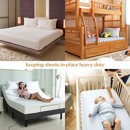 ZHOUBIN Bed Sheet Holder Straps, Adjustable Elastic Crisscross Bed Sheet Fastener Straps Grippers Suspenders for All Bed Sheets, Mattress Covers(2 Set/4Pcs, Black)