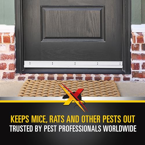 Xcluder 36" Versa-Line Rodent Proof Door Sweep, Mill Aluminum Finish – Seals Out Rodents and Pests, Easy to Install, Maximum Adjustability; Under-Door Seal; Rodent Proof