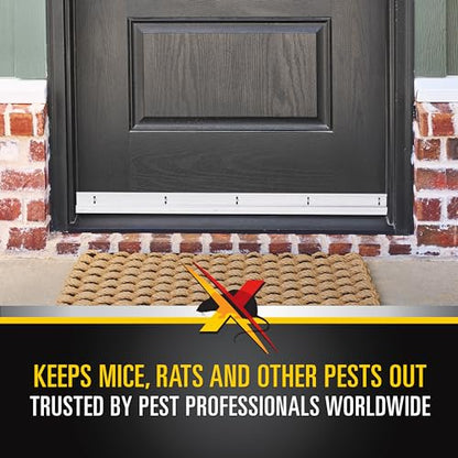 Xcluder 36" Versa-Line Rodent Proof Door Sweep, Mill Aluminum Finish – Seals Out Rodents and Pests, Easy to Install, Maximum Adjustability; Under-Door Seal; Rodent Proof