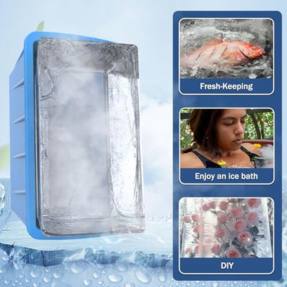 Extra Large Ice Cube Molds 2Pack 16LB Silicone Large Ice Cube Molds for Cold Plunge Tub,Reusable Ice Cube Trays for Freezer,Ice Block Molds for Home Ice Bath,Cold Plunge Accessories,Ice Bath Chiller