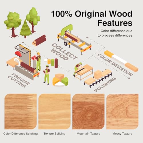 Novilla 12 Inch Wooden Queen Bed Frame, Platform Bed Frame Queen Size Without Headboard, Sturdy Wood Slat Support, No Box Spring Needed, Easy Assembly, Natural