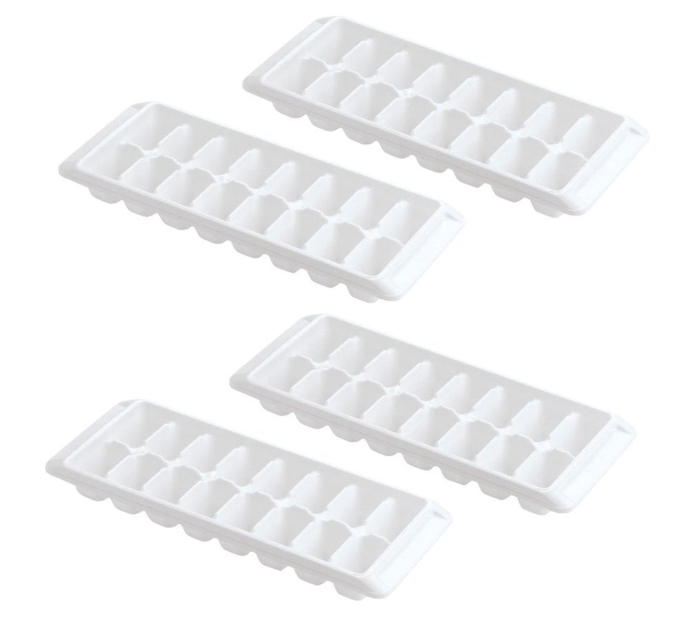 Easy Release White Ice Cube Tray, 16 Cube Trays (Pack of 4) (4 Pack - 64 Cubes)