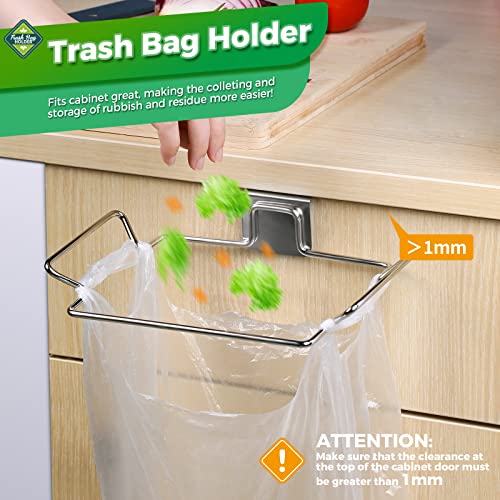 Trash Bag Holder,2 Pack | for Cabinet Door and Cupboards,Stainless Steel,Plastic Bag Holder Under Sink,Use for Kitchen,Bathroom,Camper