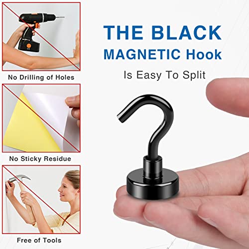 LOVIMAG Magnetic Hooks, Cruise Essentials 2026, 30 Pack-30LBS | Heavy Duty Strong Magnet Hook for Cruise Cabin, Refrigerator Fridge, Ship, Classroom, Kitchen Grills, Black
