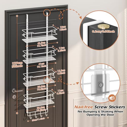 zacurter Over the Door Purse Organizer for Closet, Adjustable Metal Purse Bag Hanger Storage Rack for Door or Wall, Purses Bag Holder with Hook For Handbag,Tote