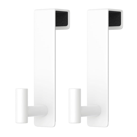 2-Pack Over The Door Hooks - Rustproof Stainless Steel Door Hangers for 1-3/4 Inch Doors, Non-Marking and Tool-Free Easy Install (White, T Shape)