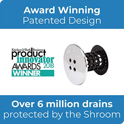 TubShroom Tub Drain Hair Catcher Combo Pack with Silicone Stopper, Black Chrome – Protector and for Bathroom Drains, fits any standard bathtub drain measuring 1.4” to 1.8” wide