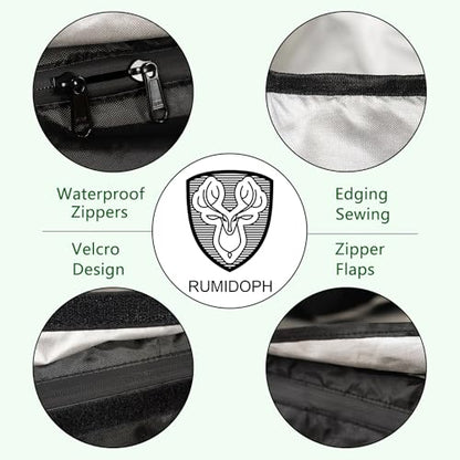 Outdoor Cushion Storage Bag with Zipper, Large Patio Storage Bags | Heavy Duty 420D Fabric, 32x32x24IN, Waterproof, Dustproof, Square, Black, Ideal for Furniture Cushions, Pillows
