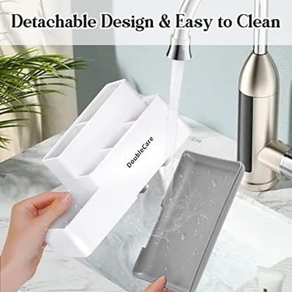 Toothbrush Holder with Anti-Slip, Bathroom Organizer Countertop Detachable | 6 Compartment Multifunctional Storage, Easy Cleaning, Bathroom Caddy for Toothpaste, Shaver,Great for Home, Vanity Organizer
