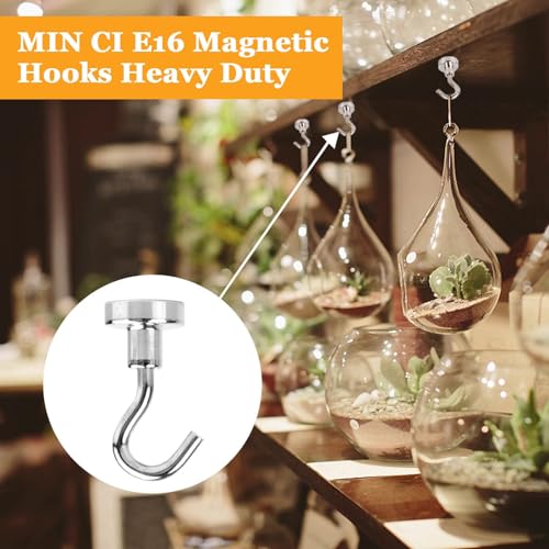 68Pack Super Strong Magnetic Hooks, 25lbs Heavy Duty Magnetic Hook for Hanging, Rare Earth Neodymium Magnet Hooks, for Cruise Ship Camping Grill Kitchen Fridge Garage Wall