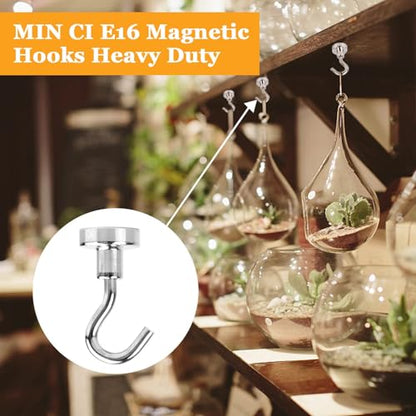 68Pack Super Strong Magnetic Hooks, 25lbs Heavy Duty Magnetic Hook for Hanging, Rare Earth Neodymium Magnet Hooks, for Cruise Ship Camping Grill Kitchen Fridge Garage Wall