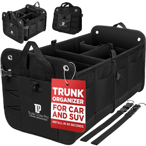 Car Trunk Organizer for SUV & Truck Cargo Storage,... (Black)