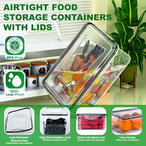 54 Pcs Food Storage Containers with Lids Airtight, (27 Containers &27 Lids) Reusable BPA-Free Plastic Food Containers for Kitchen Organization, Leak Proof Freezer/Microwave Safe Meal Prep Lunch Boxes