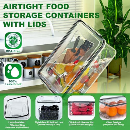 54 Pcs Food Storage Containers with Lids Airtight, (27 Containers &27 Lids) Reusable BPA-Free Plastic Food Containers for Kitchen Organization, Leak Proof Freezer/Microwave Safe Meal Prep Lunch Boxes