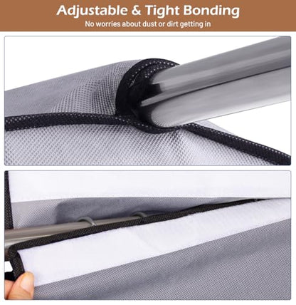 MISSLO 43" Hanging Garment Bags for Hanging Clothes Fully Enclosed Coat Bags for Closet Storage Clothes Cover with Large Clear Window and 3 Zippers (Rack not included), 2 Packs