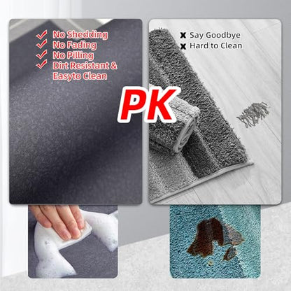 Mordem Diatomaceous Earth Bath Mat Super Absorbent Quick Dry Bath Mat, Bathroom Rugs Non Slip Washable, Thin Grey Bathroom Floor Mats-Shower Rug for in Front of Bathtub Shower, Easy Care, 15.7"x23.6"