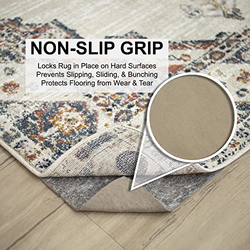 Mohawk Home Non Slip Rug Pad 8' x 10' - 1/4" Thick Felt + Latex Rubber Gripper - Dual Surface Cushion for Hardwood, Carpet, Tile Floors, Made in USA