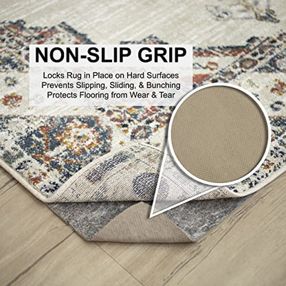 Mohawk Home Non Slip Rug Pad 8' x 10' - 1/4" Thick Felt + Latex Rubber Gripper - Dual Surface Cushion for Hardwood, Carpet, Tile Floors, Made in USA